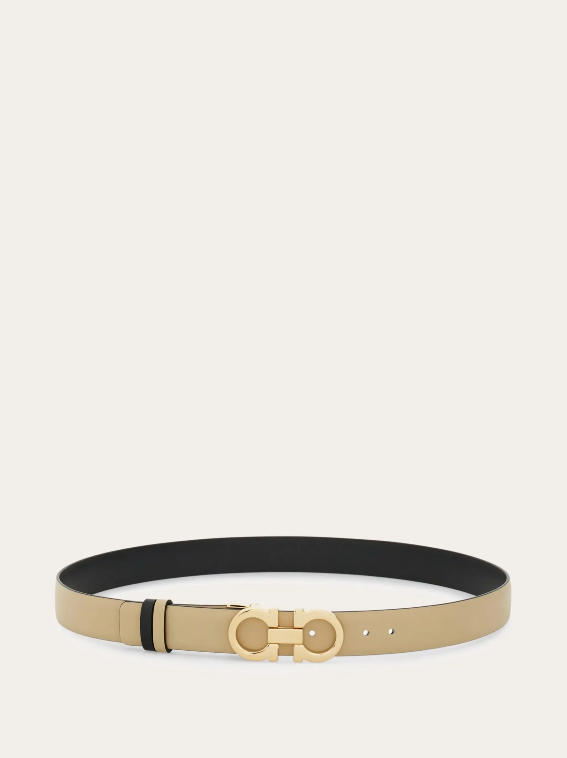 Adjustable and reversible Gancini belt - Women