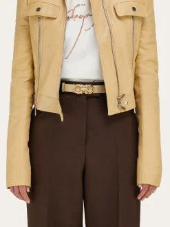 Adjustable and reversible Gancini belt - Women