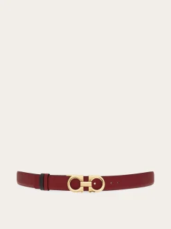 Adjustable and reversible Gancini belt - Women