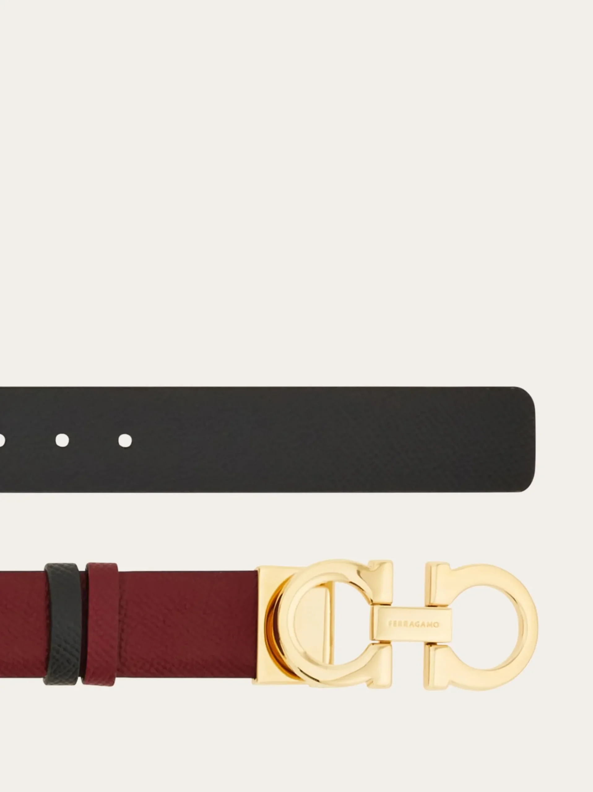 Adjustable and reversible Gancini belt - Women