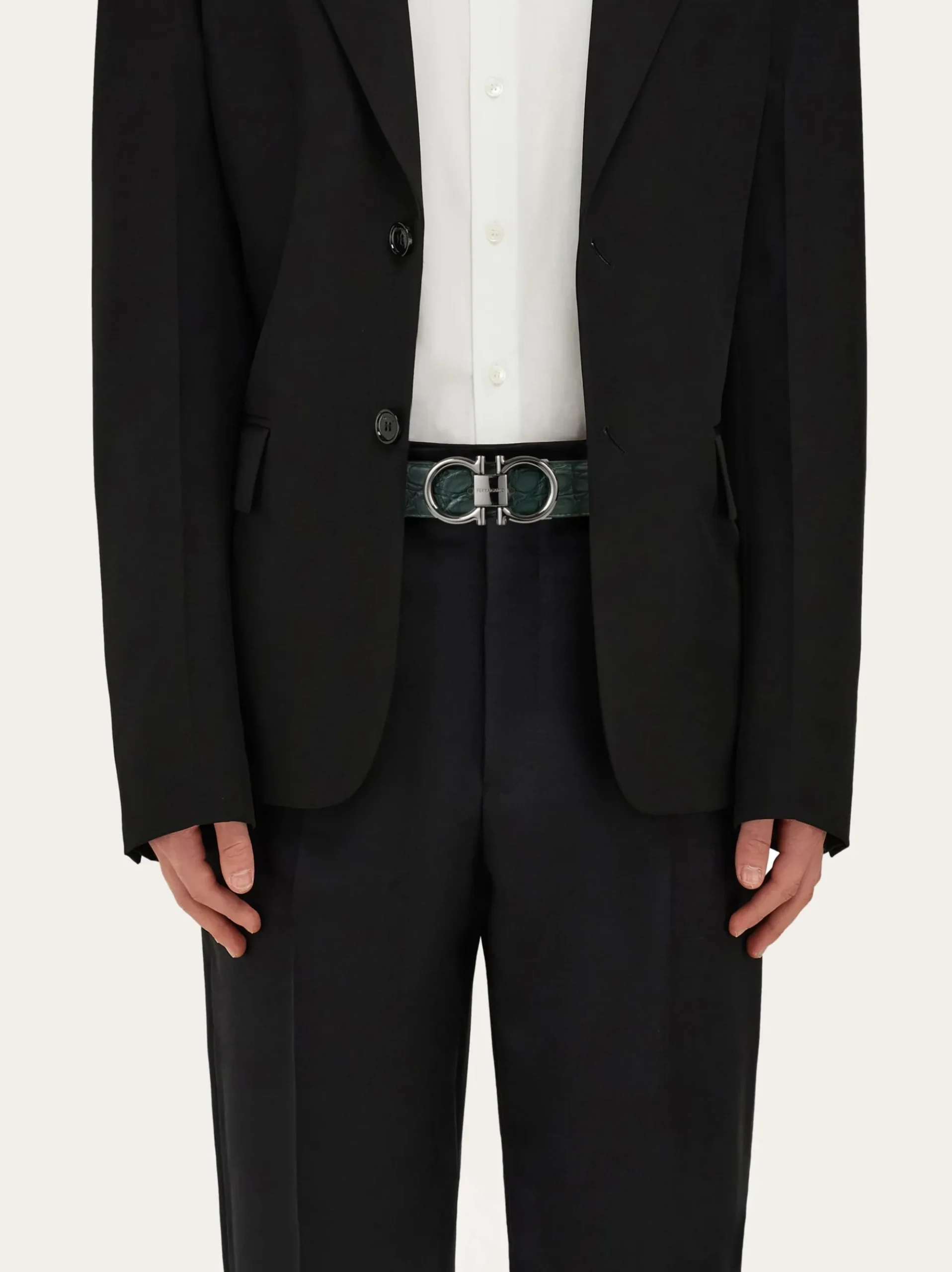 Adjustable Gancini belt - Men