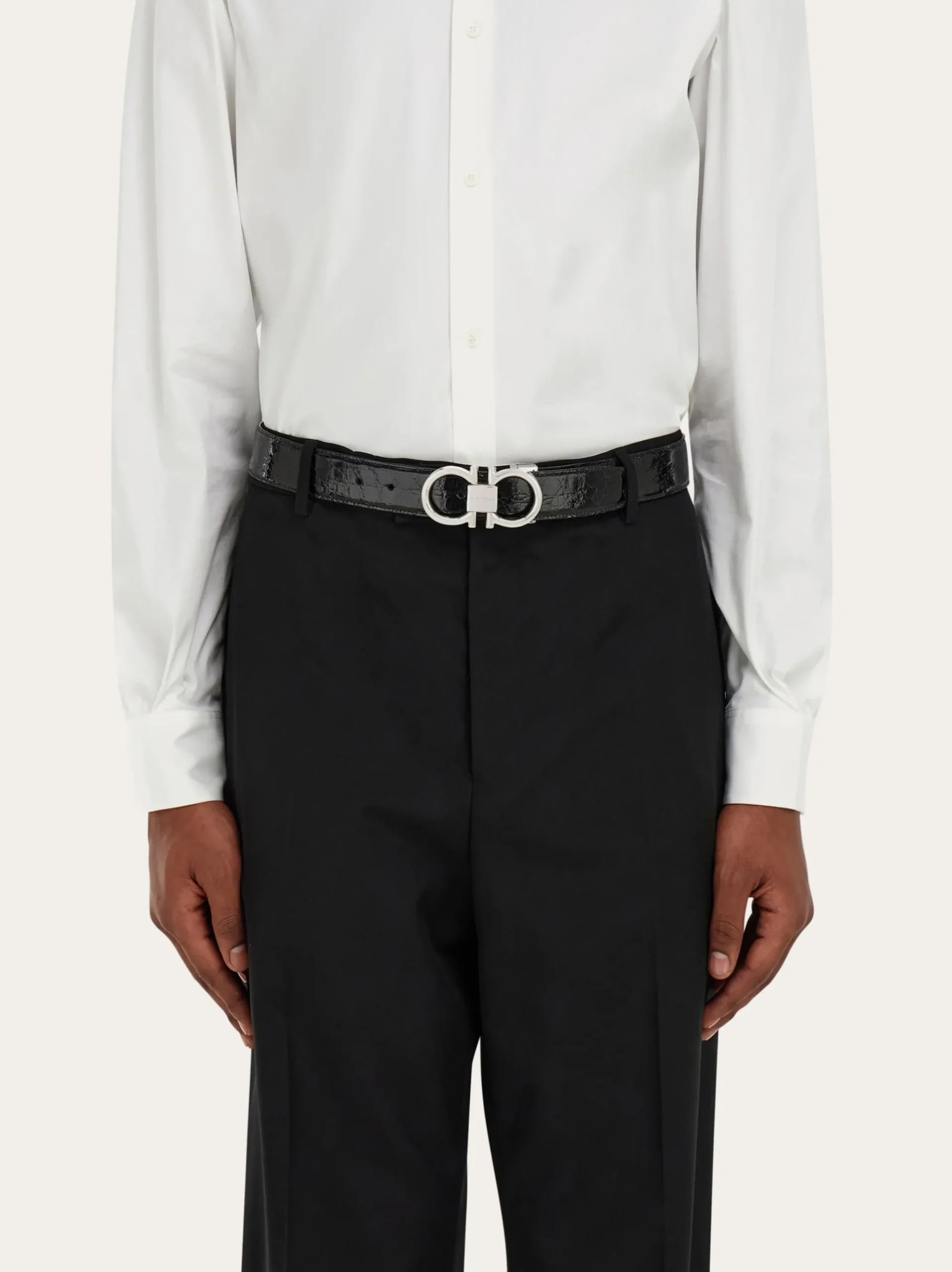 Adjustable Gancini belt - Men