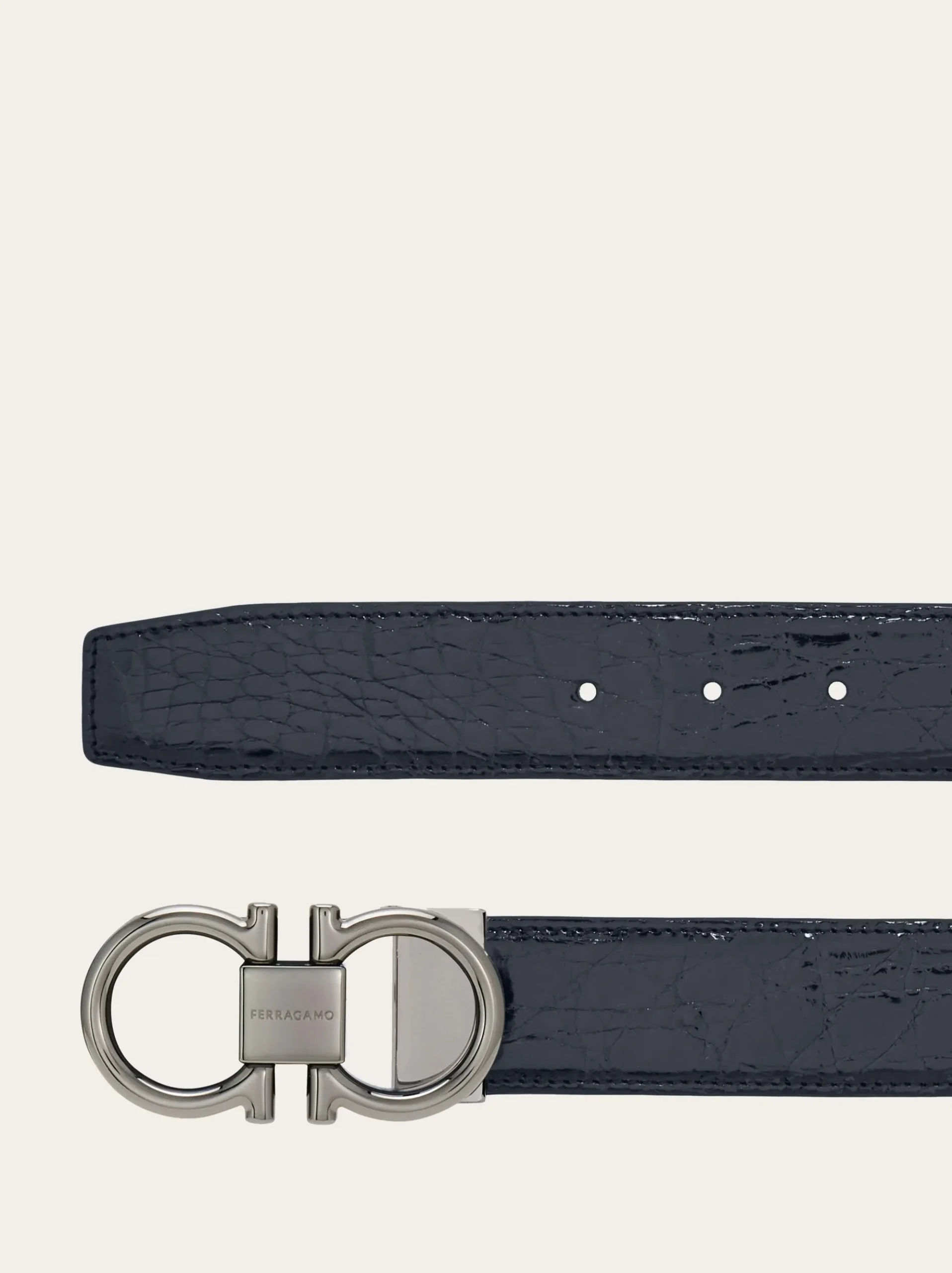 Adjustable Gancini belt - Men
