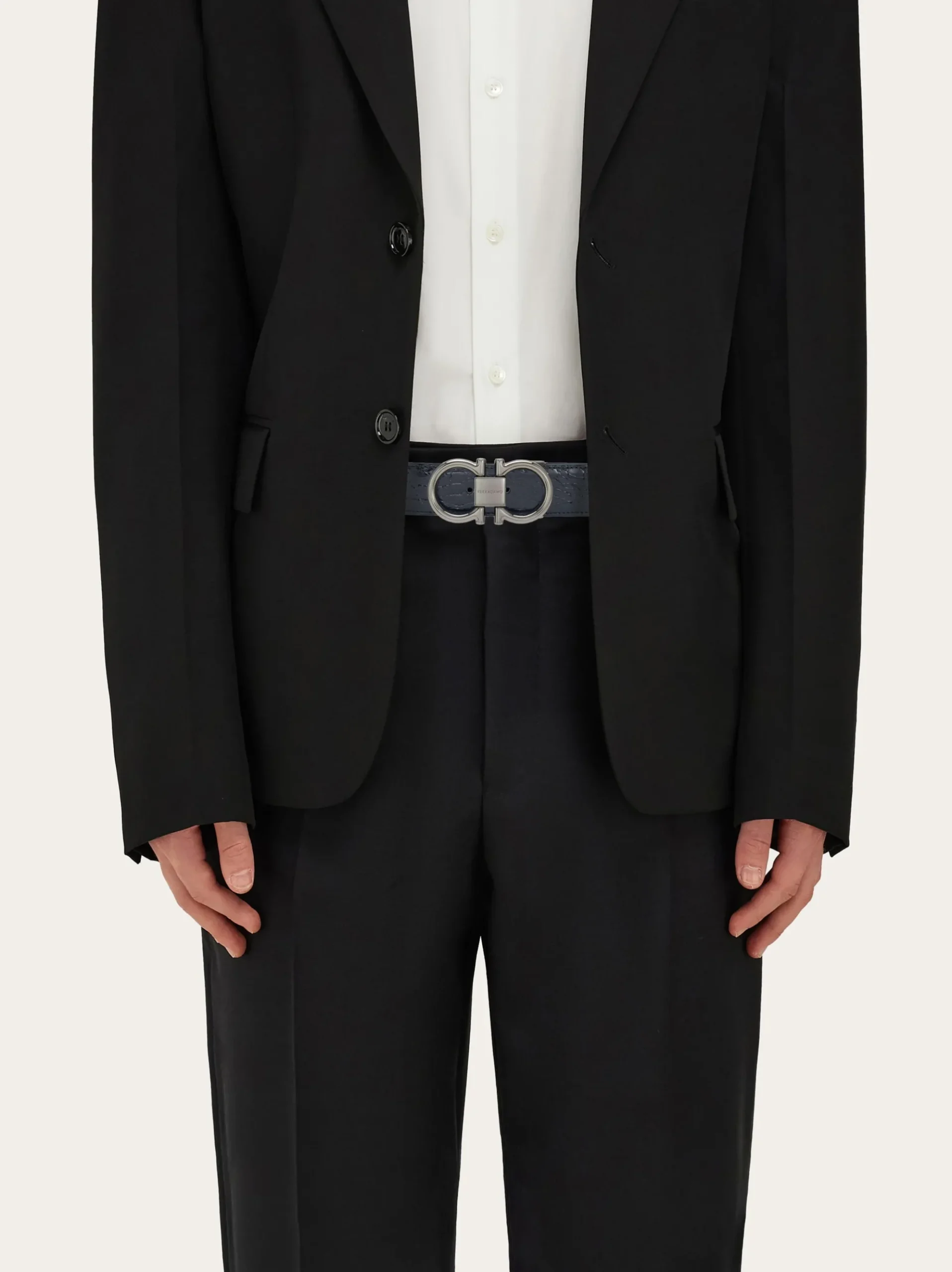 Adjustable Gancini belt - Men