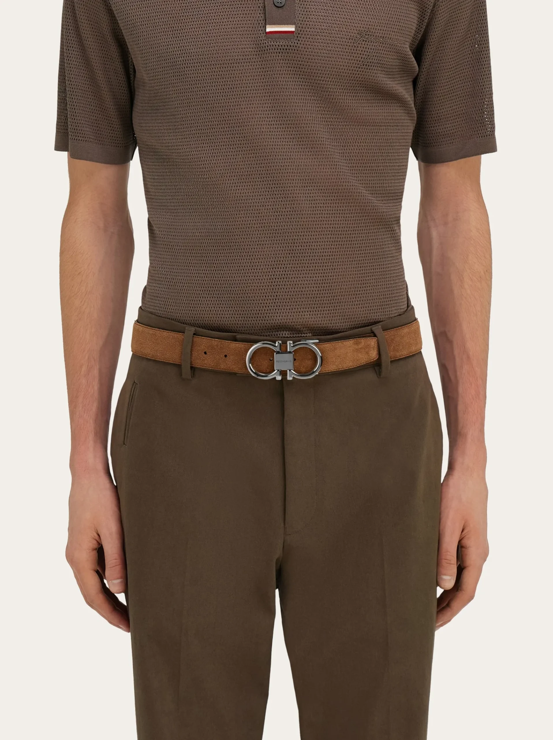 Adjustable Gancini belt - Men