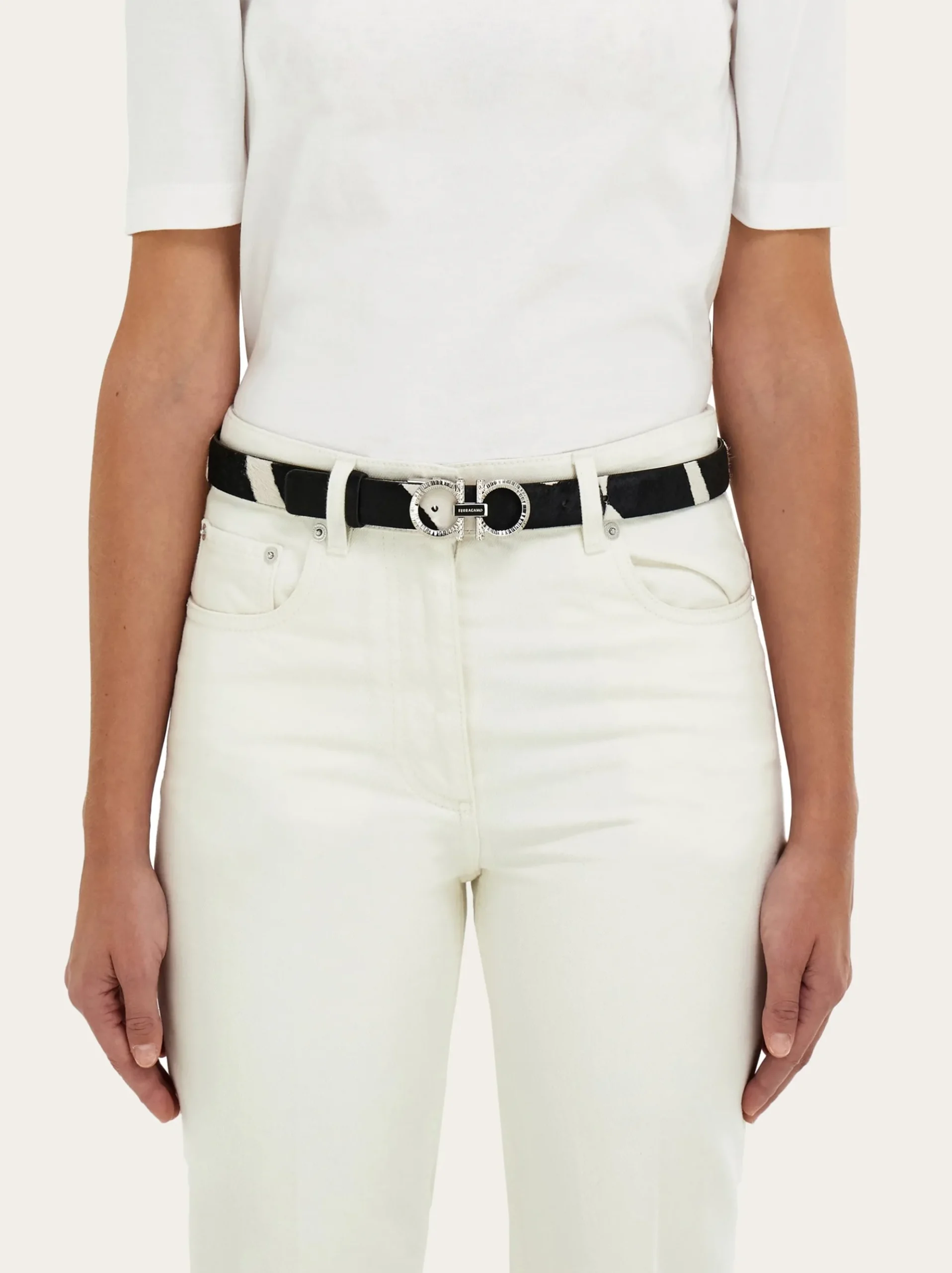 Adjustable Gancini belt - Women
