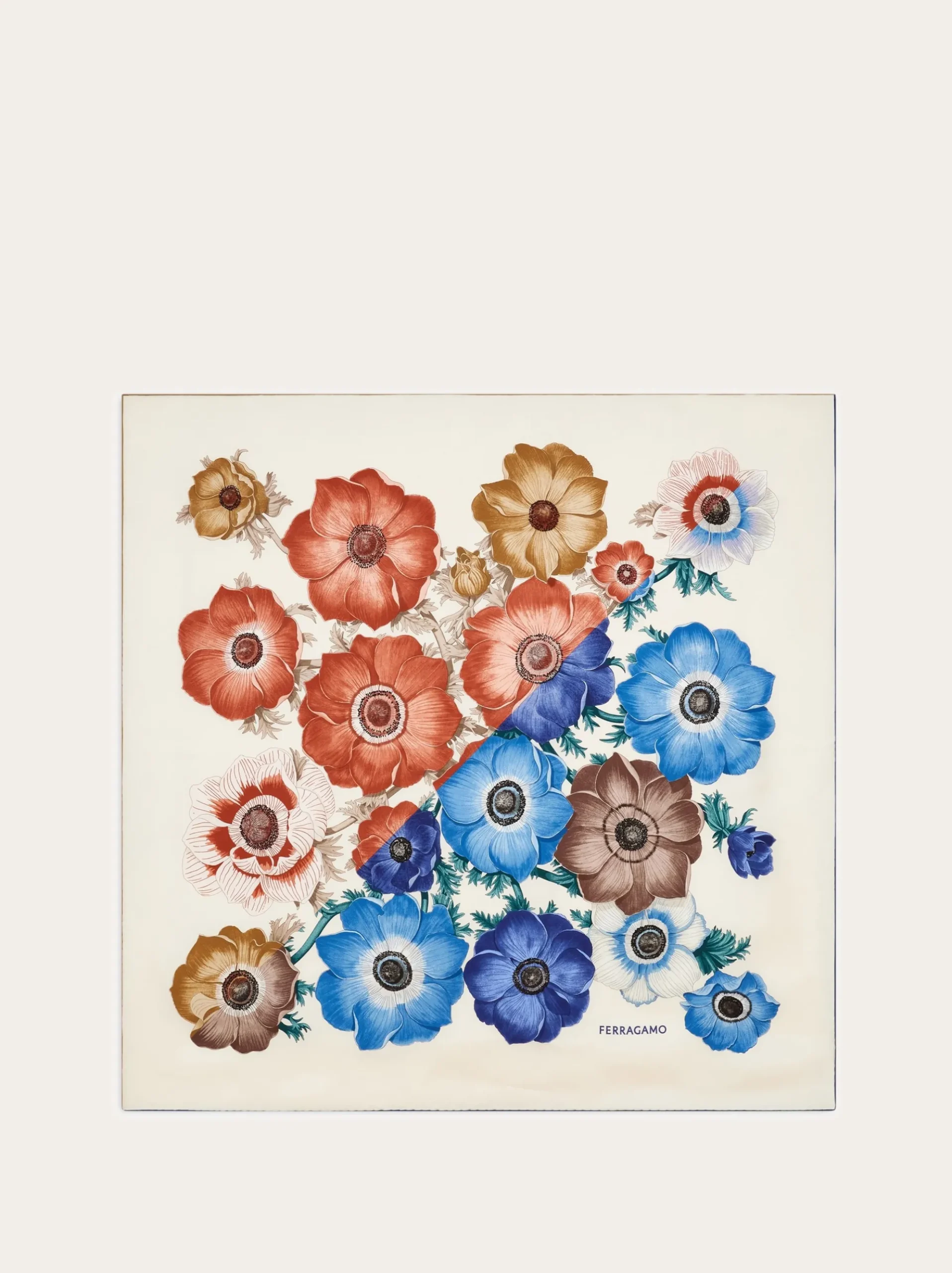 Anemone print silk scarf - Women