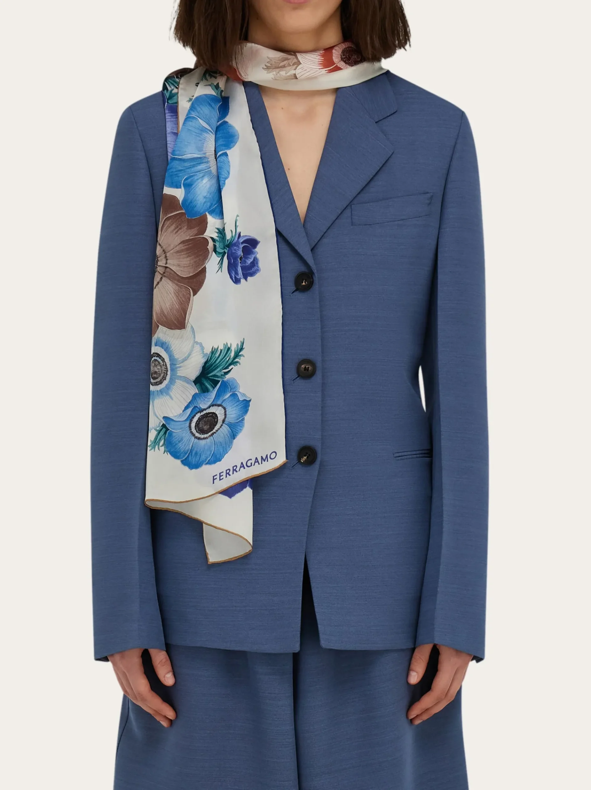 Anemone print silk scarf - Women