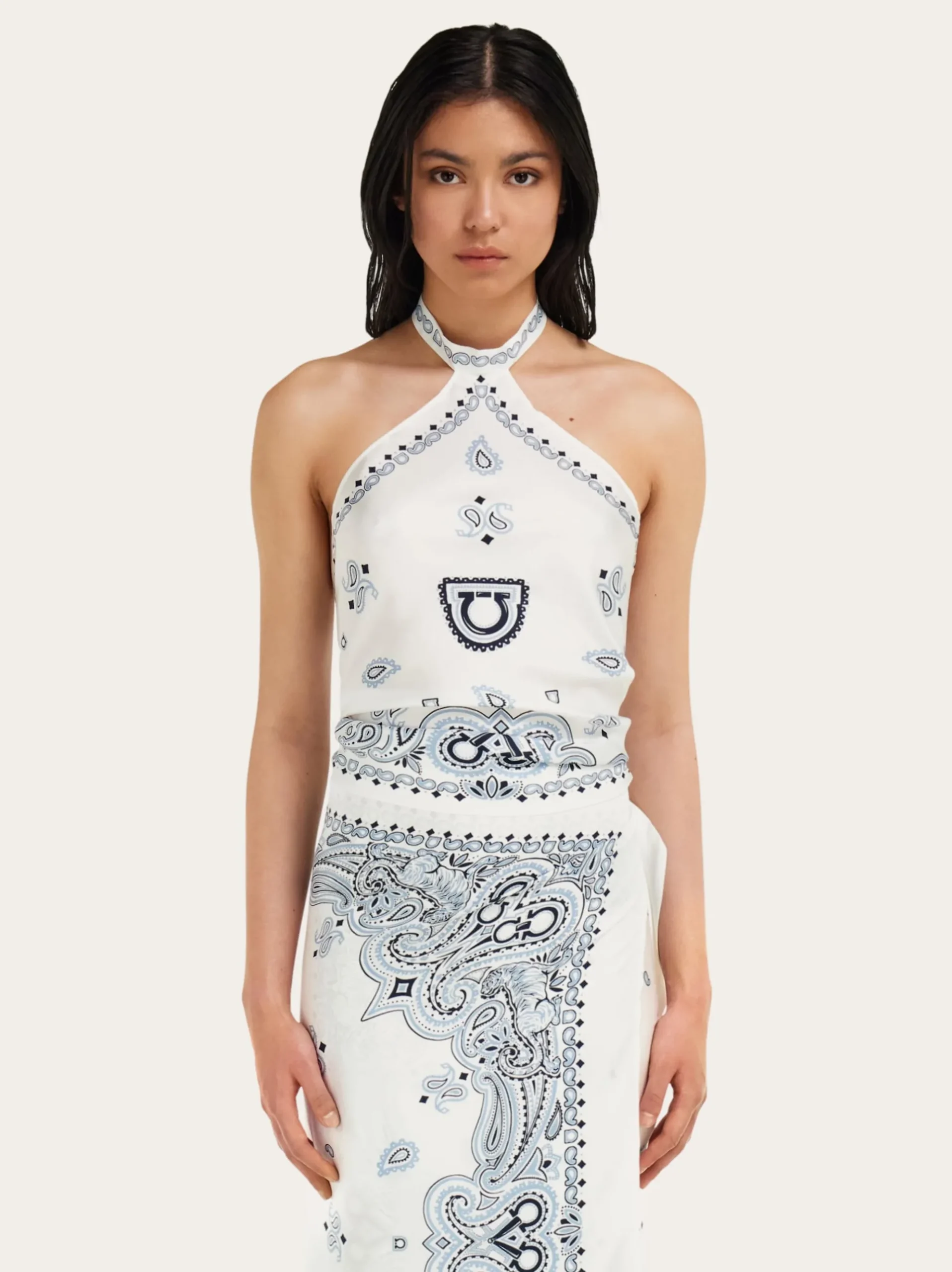 Arabesque print foulard top - Women