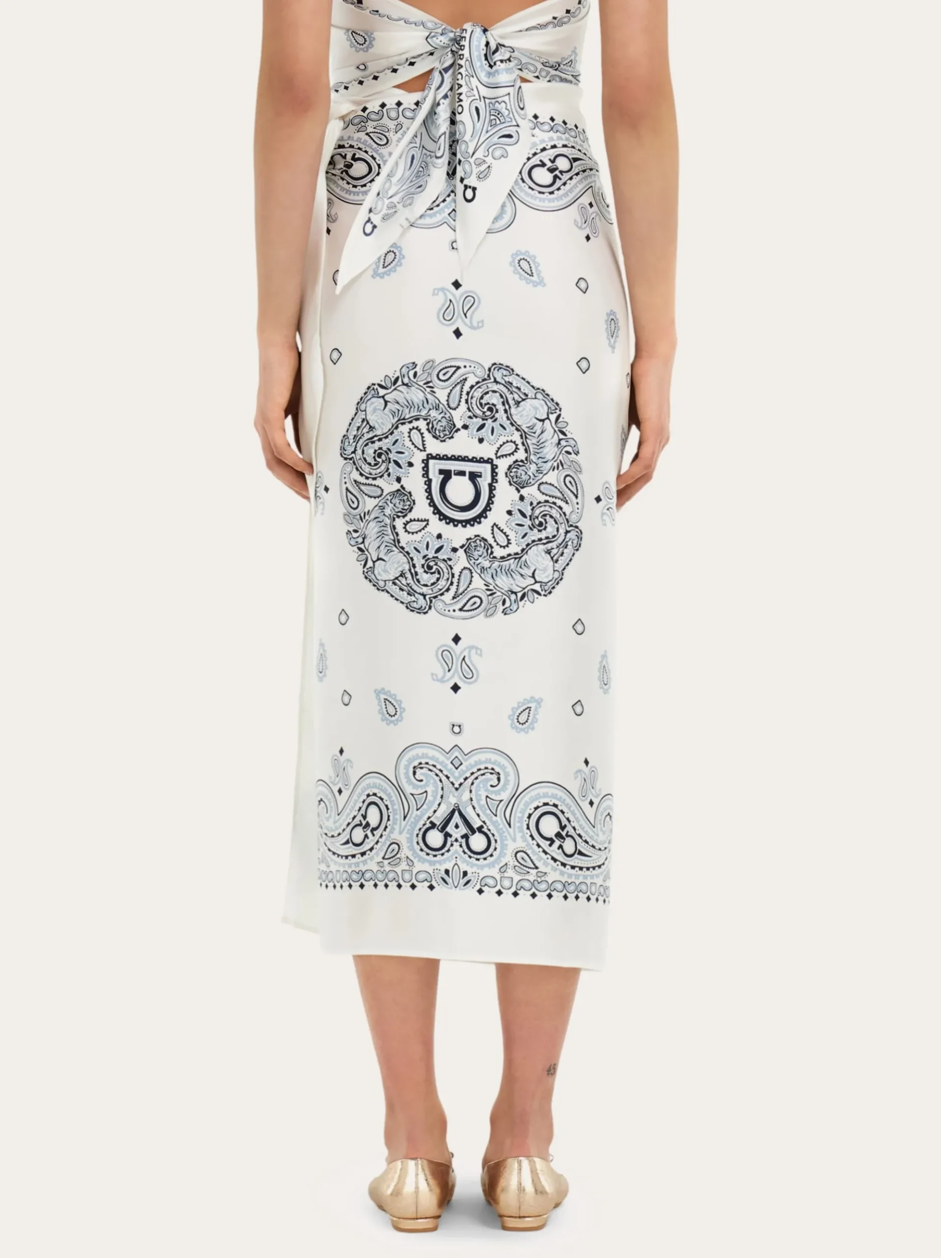 Arabesque print silk sarong - Women