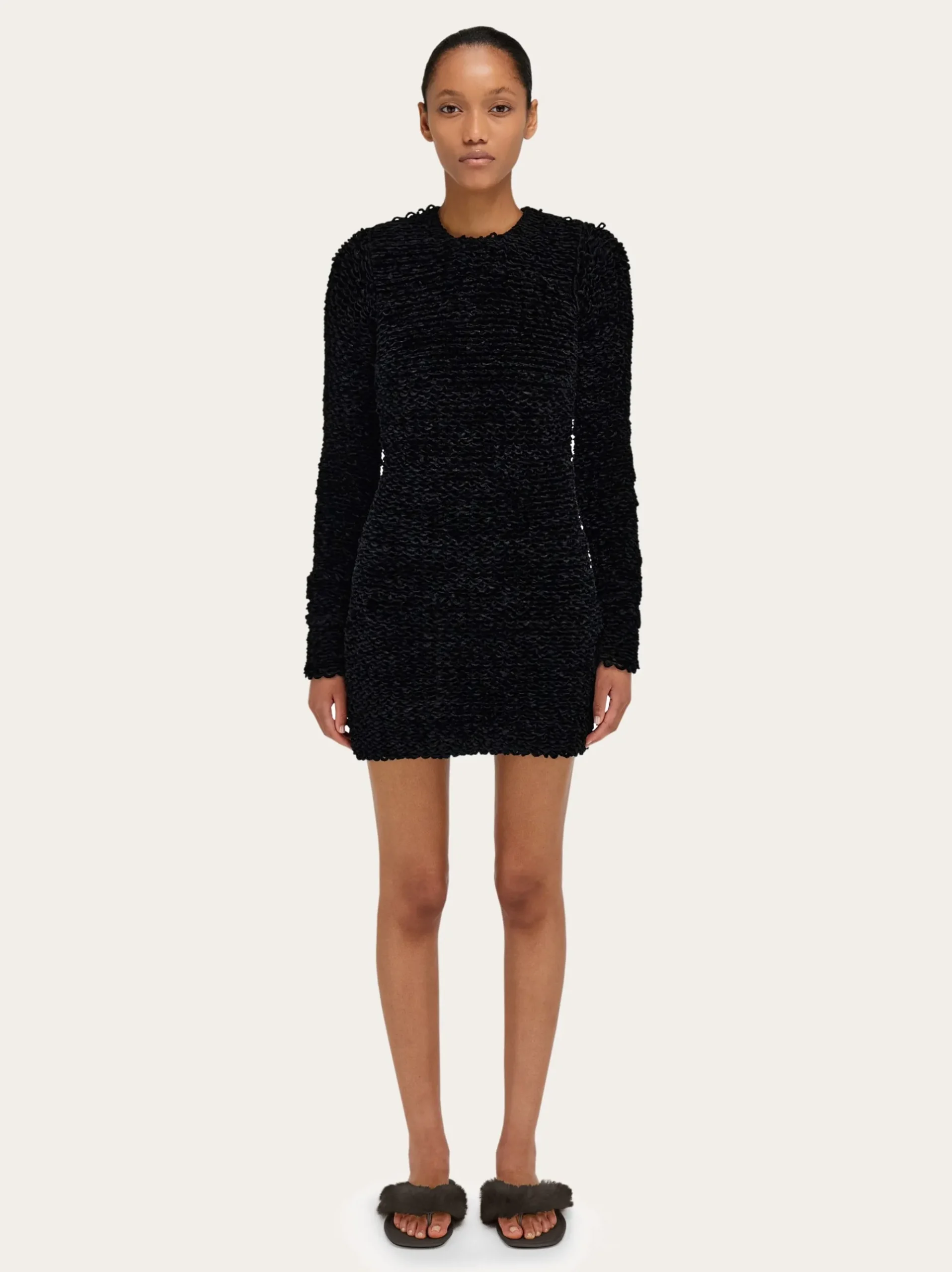 Astrakhan effect short dress - Women