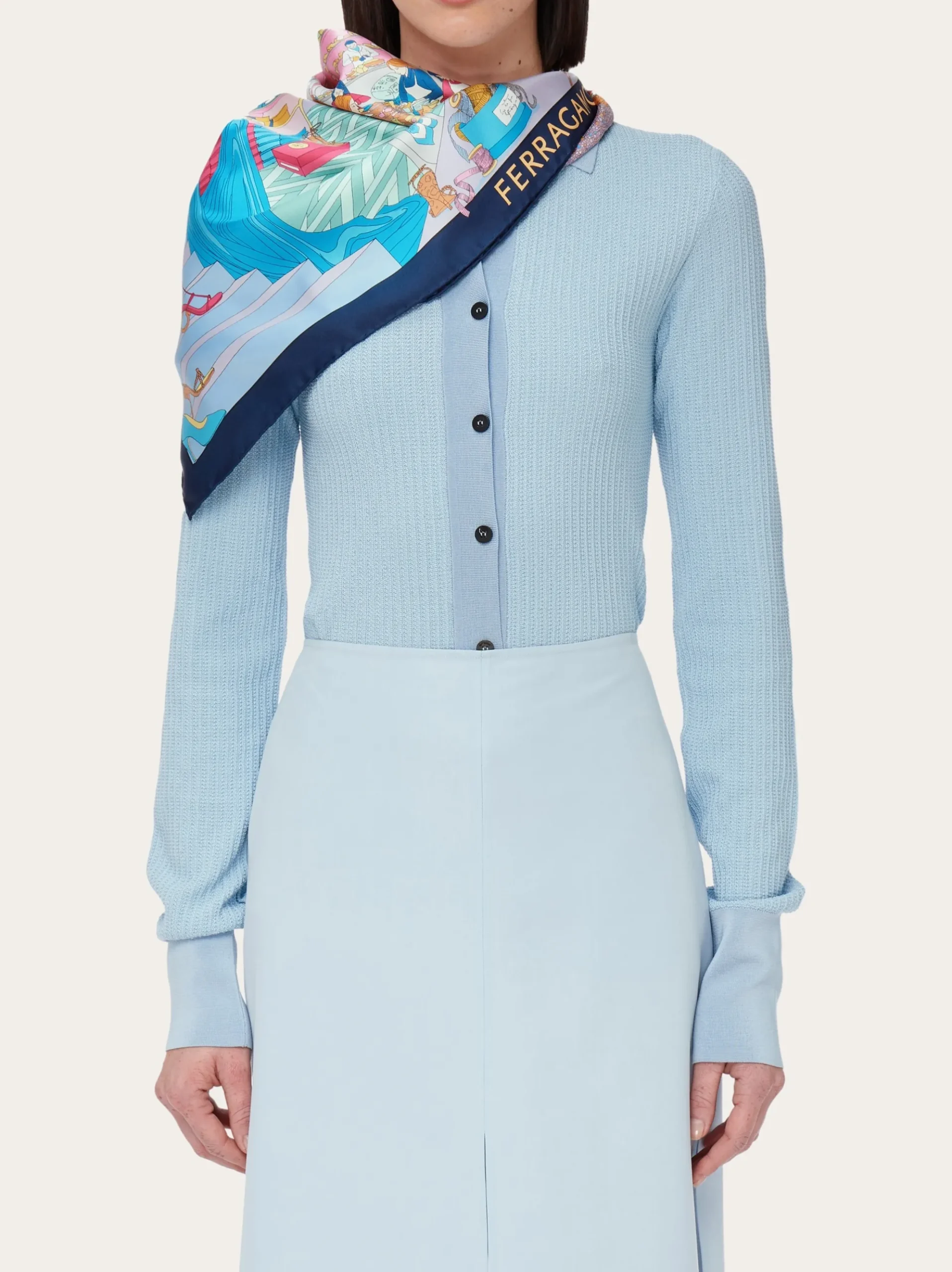 Atelier print silk scarf - Women