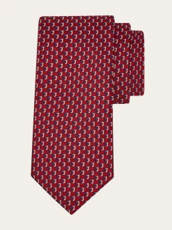 Bicolor Gancini jacquard tie - Men