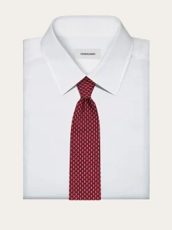 Bicolor Gancini jacquard tie - Men