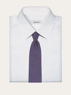 Bicolor Gancini jacquard tie - Men