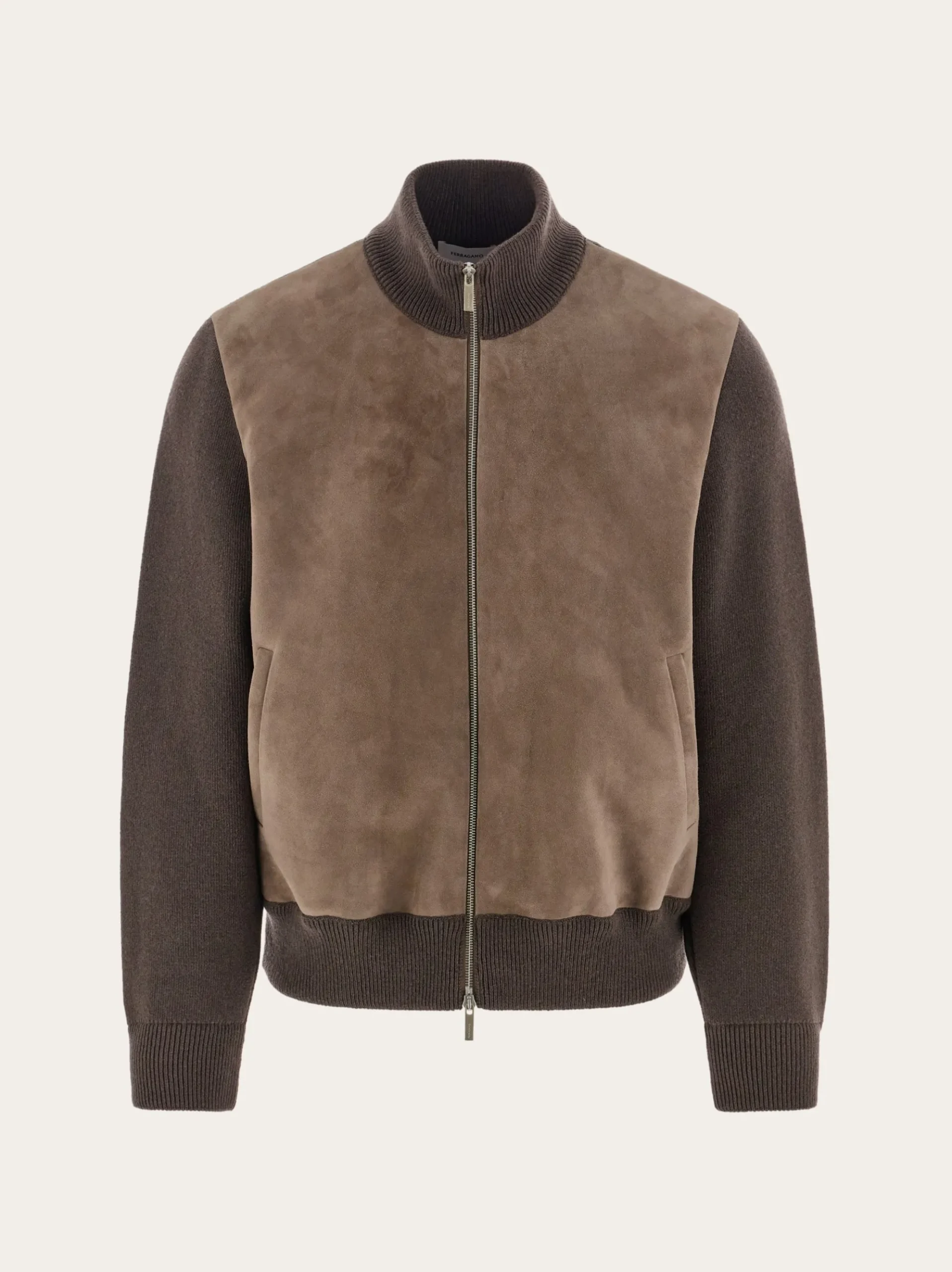 Blouson with leather inserts - Men