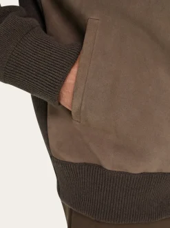 Blouson with leather inserts - Men
