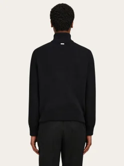 Bomber jacket in leather and wool - Men