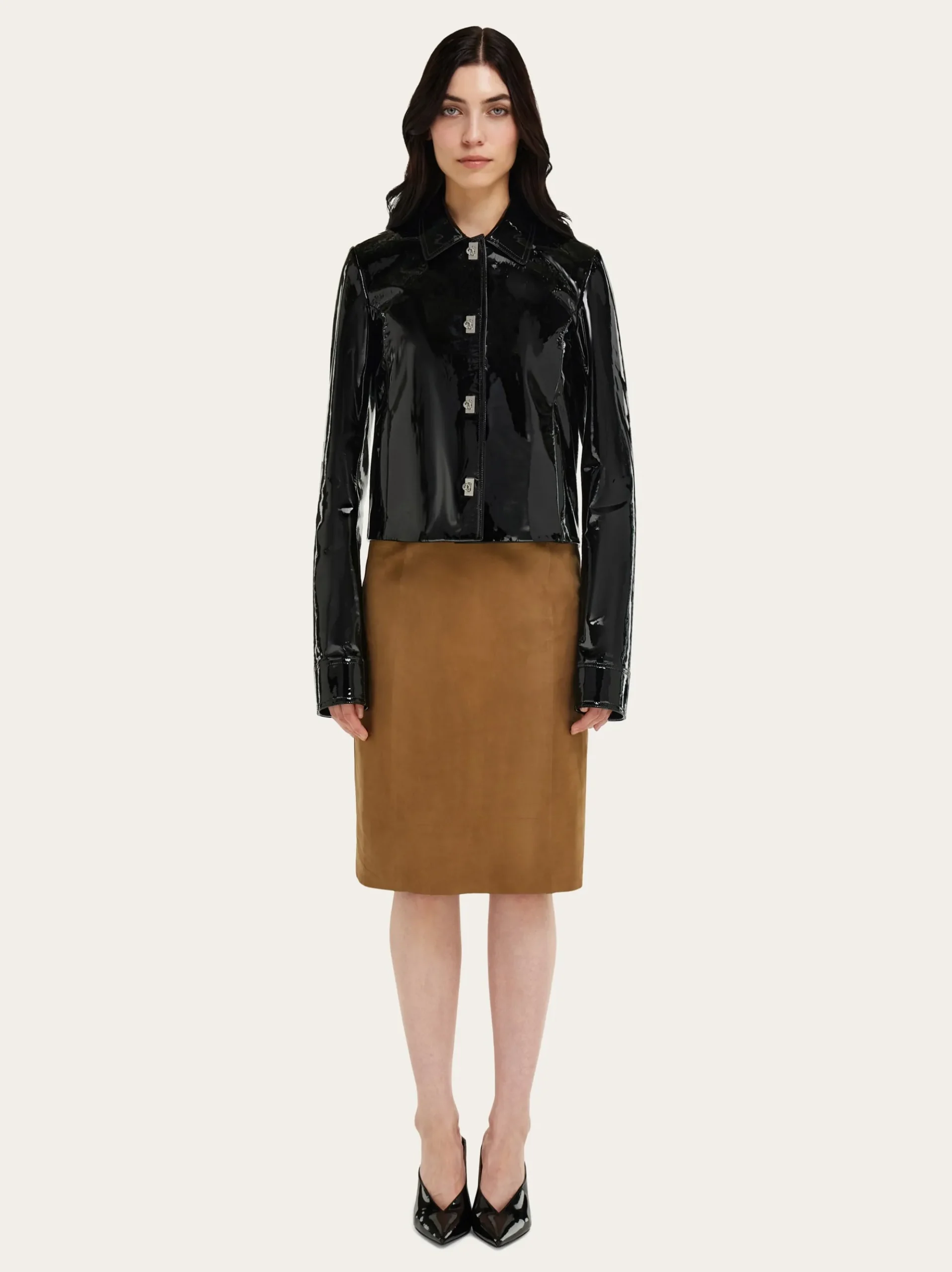 Boxy nappa jacket - Women