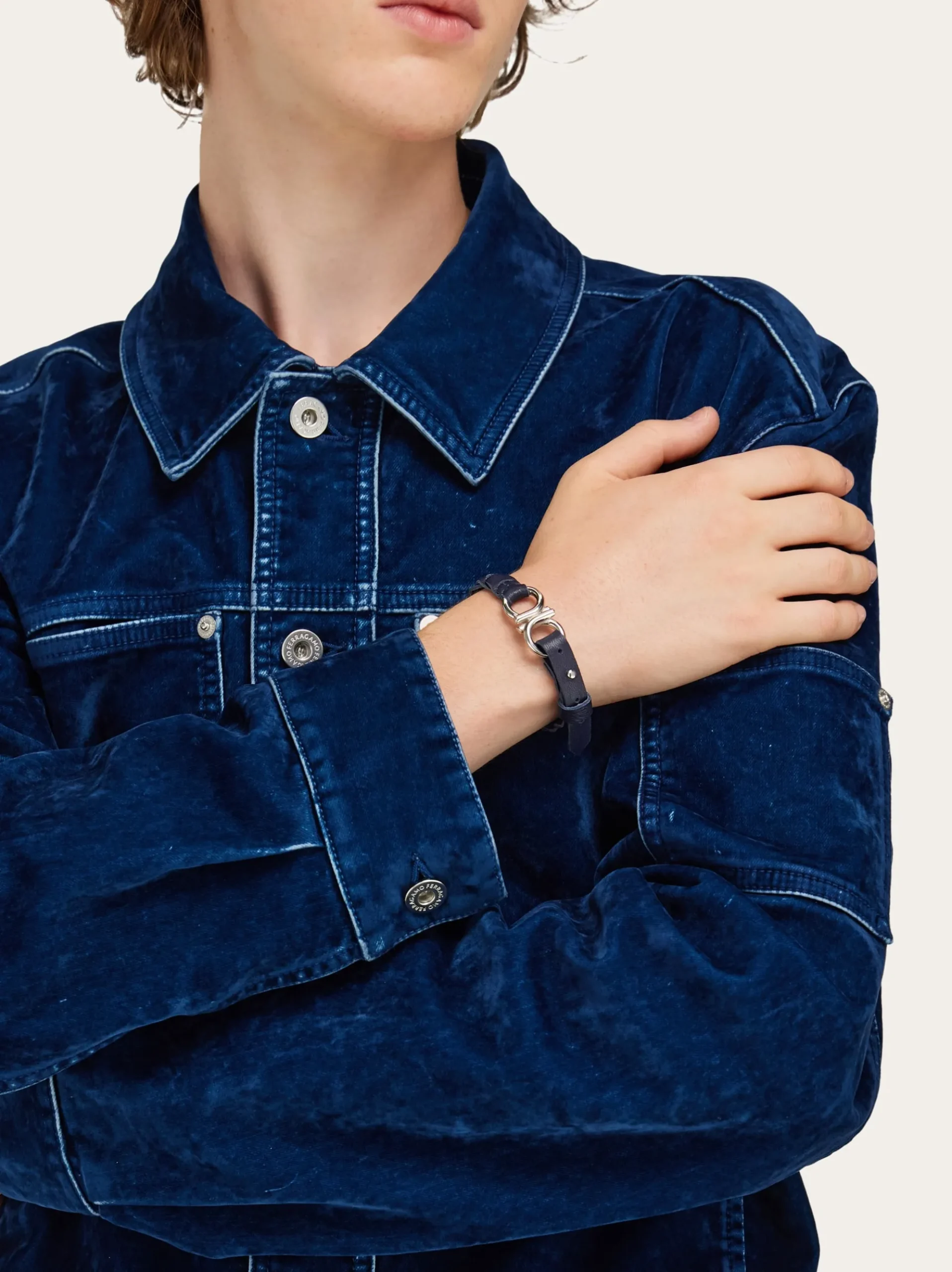 Braided Gancini bracelet - Men