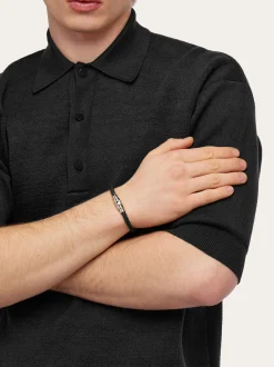 Braided leather bracelet (20cm) - Men
