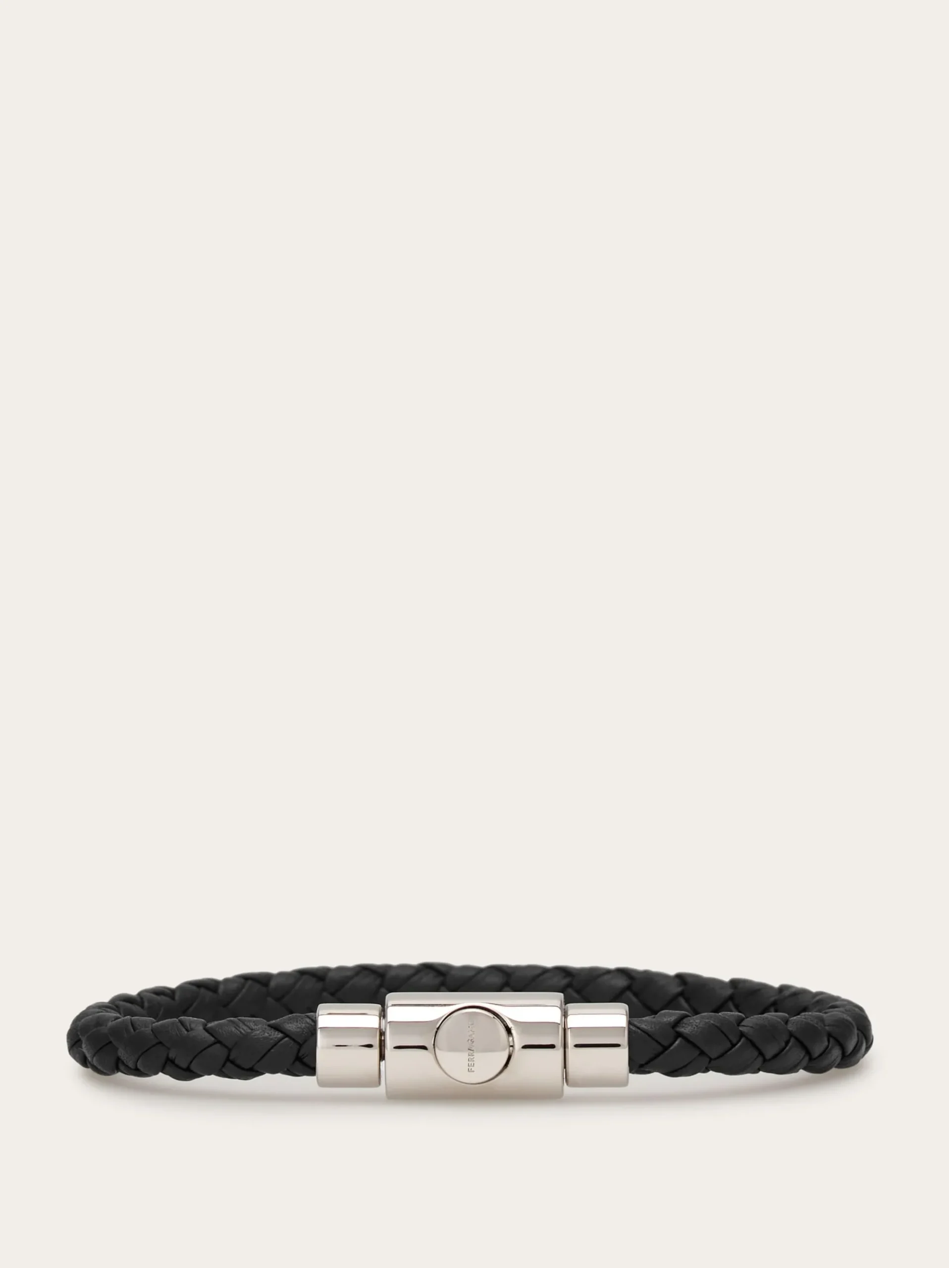 Braided leather bracelet (18cm) - Men
