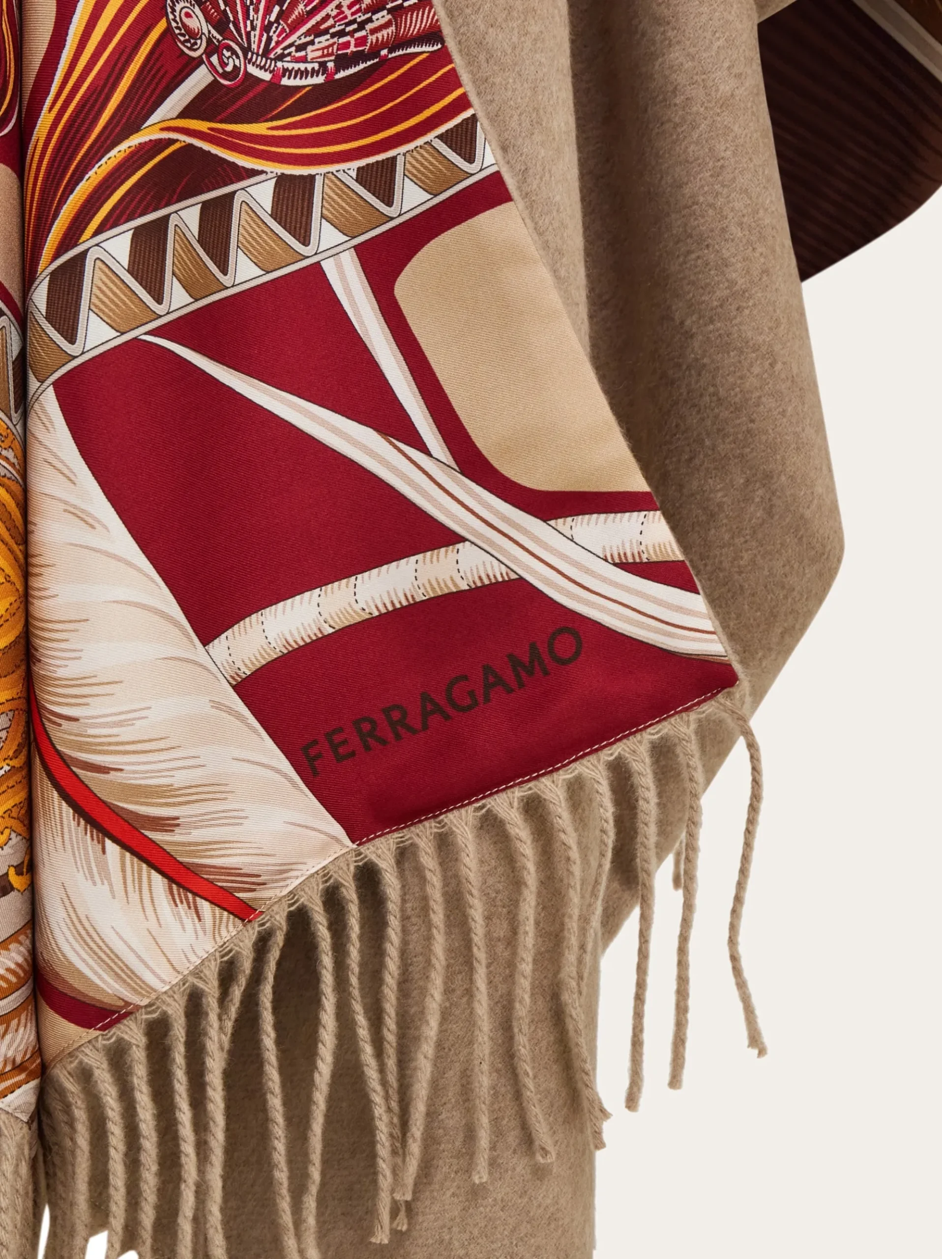 Cashmere and silk reversible cape - Women