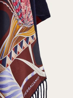 Cashmere and silk reversible cape - Women
