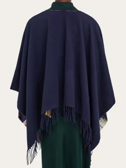 Cashmere and silk reversible cape - Women