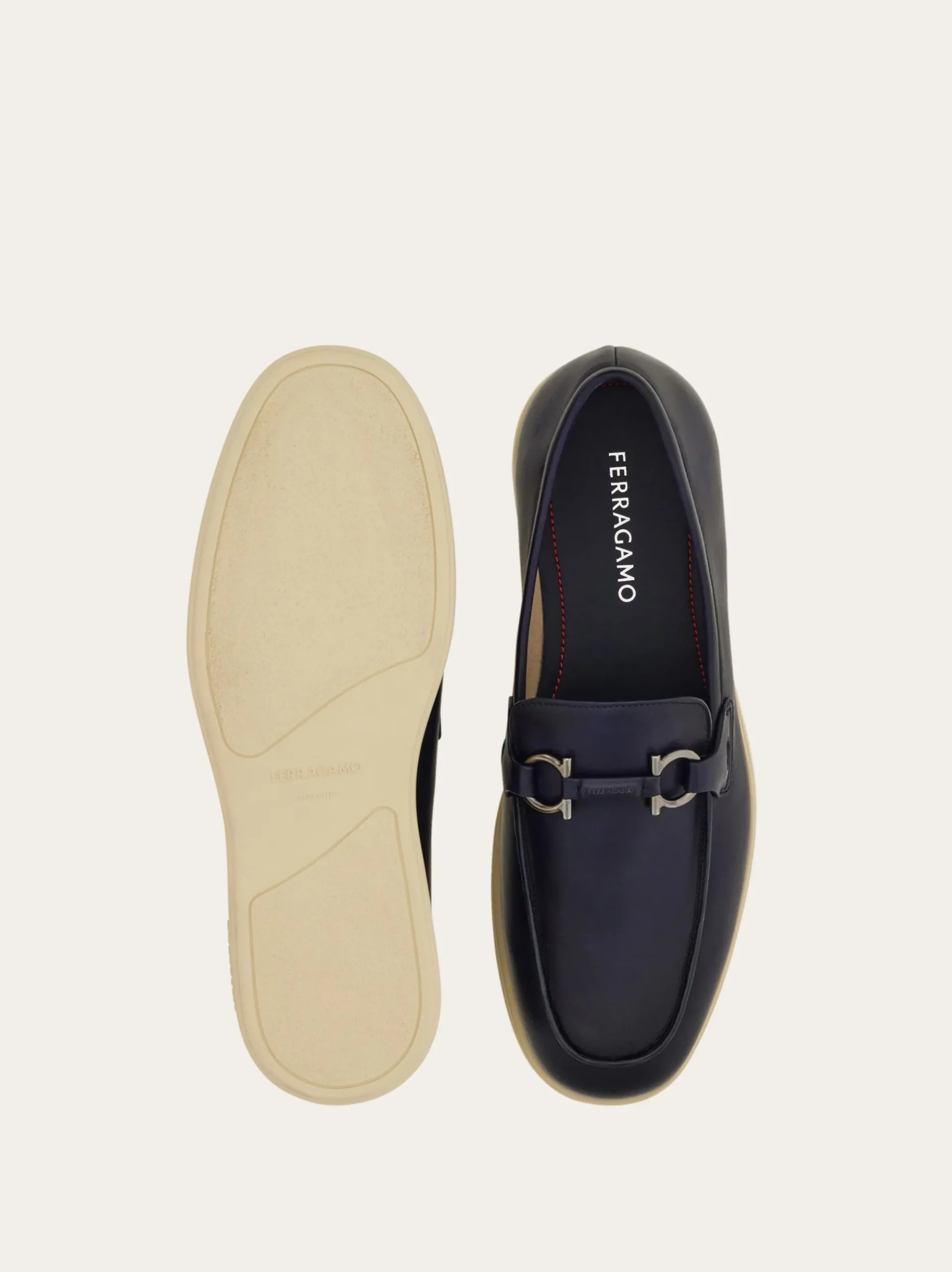 Casual loafer with Gancini ornament - Men