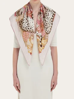 Cheetahs print silk scarf - Women