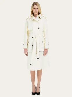 Coated linen trench - Women