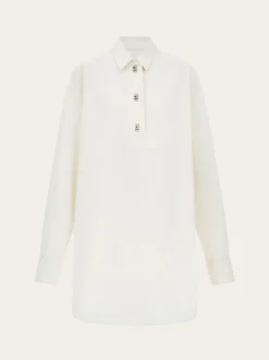 Cotton and silk shirt dress - Women