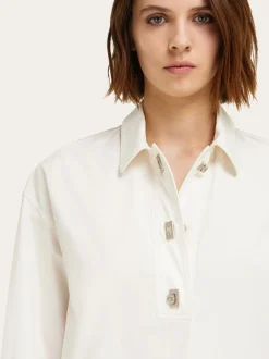 Cotton and silk shirt dress - Women