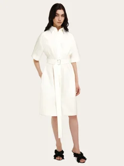 Cotton and silk shirt dress - Women