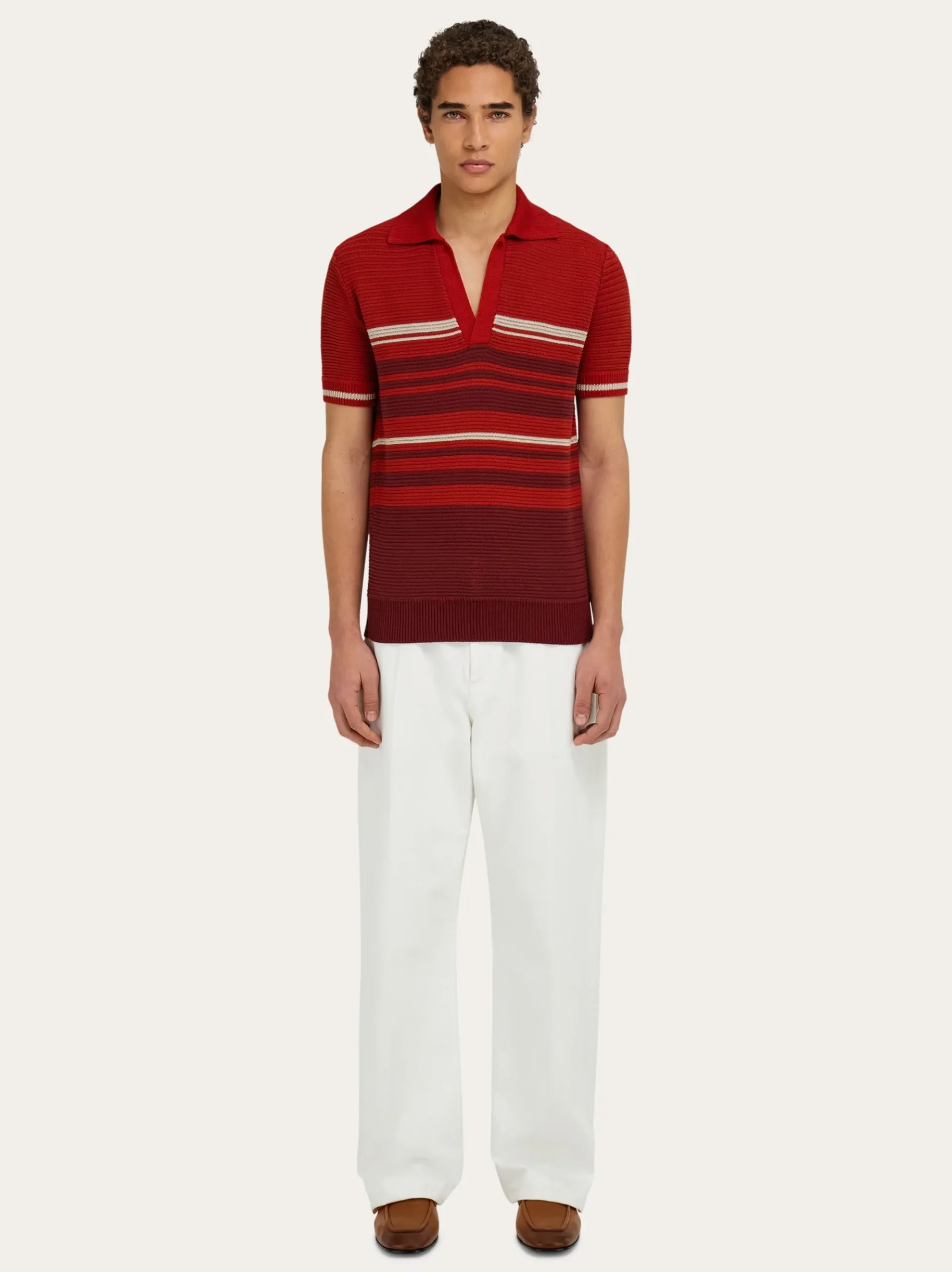 Cotton knit polo shirt - Men