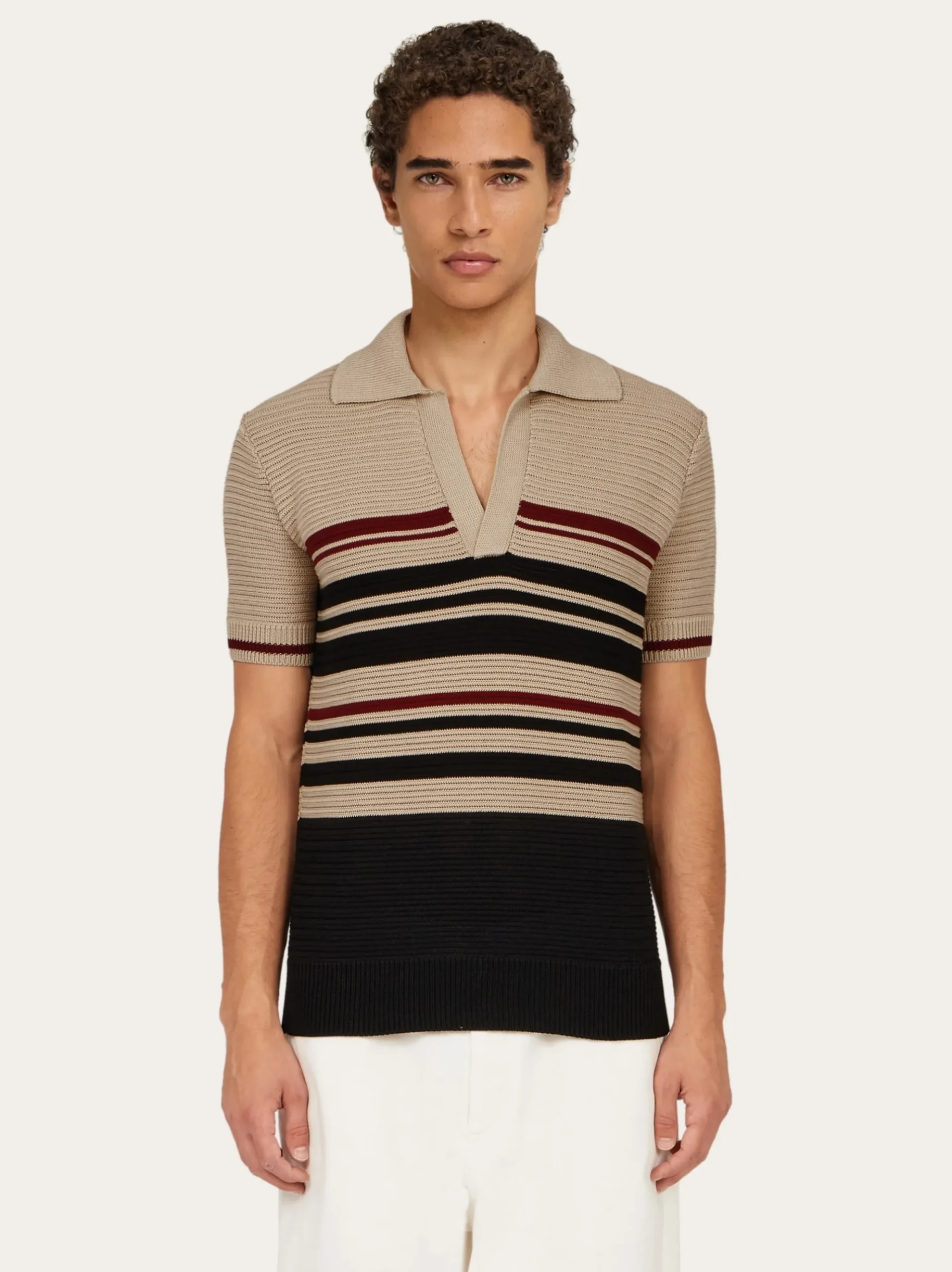Cotton knit polo shirt - Men