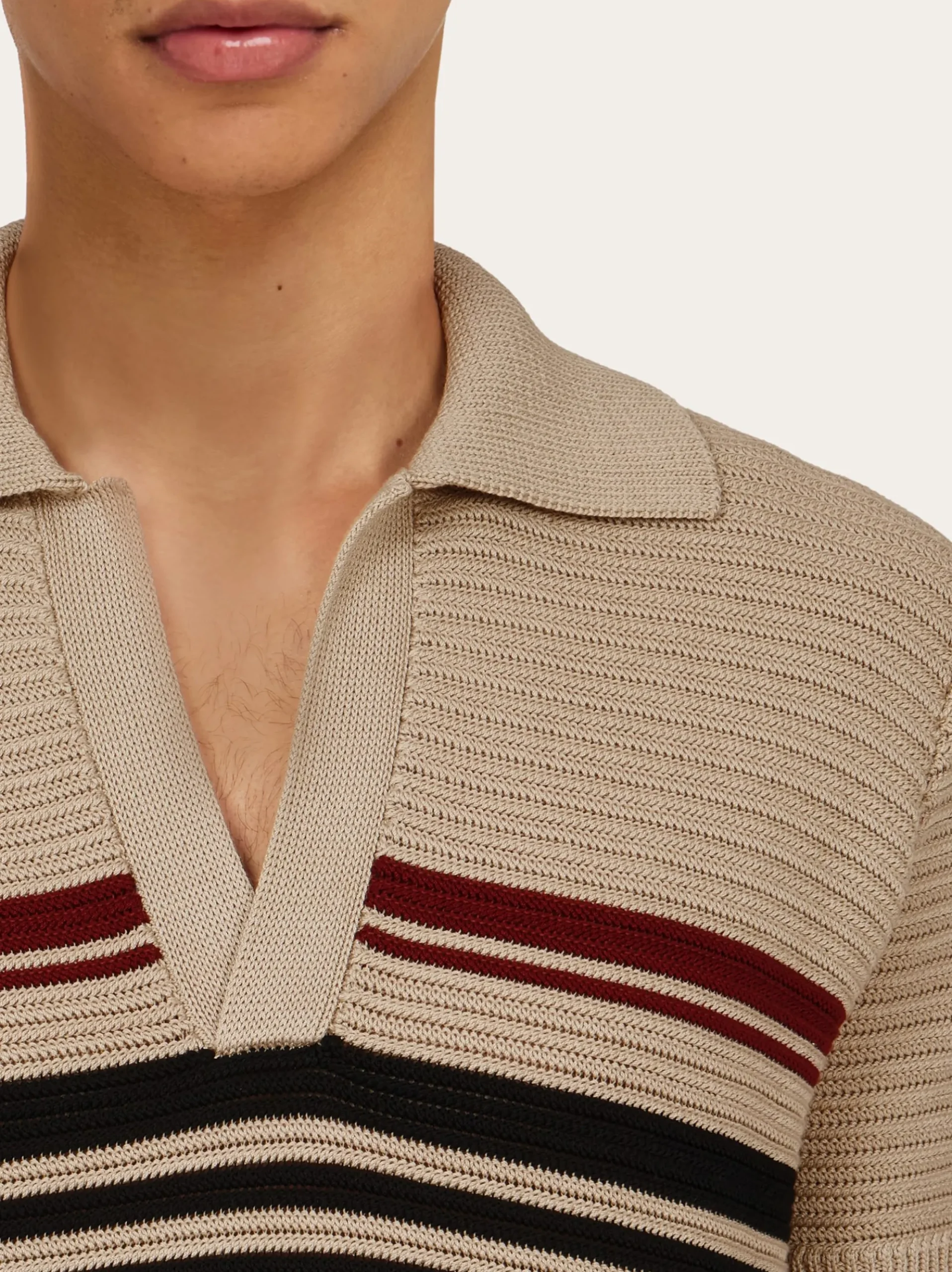 Cotton knit polo shirt - Men