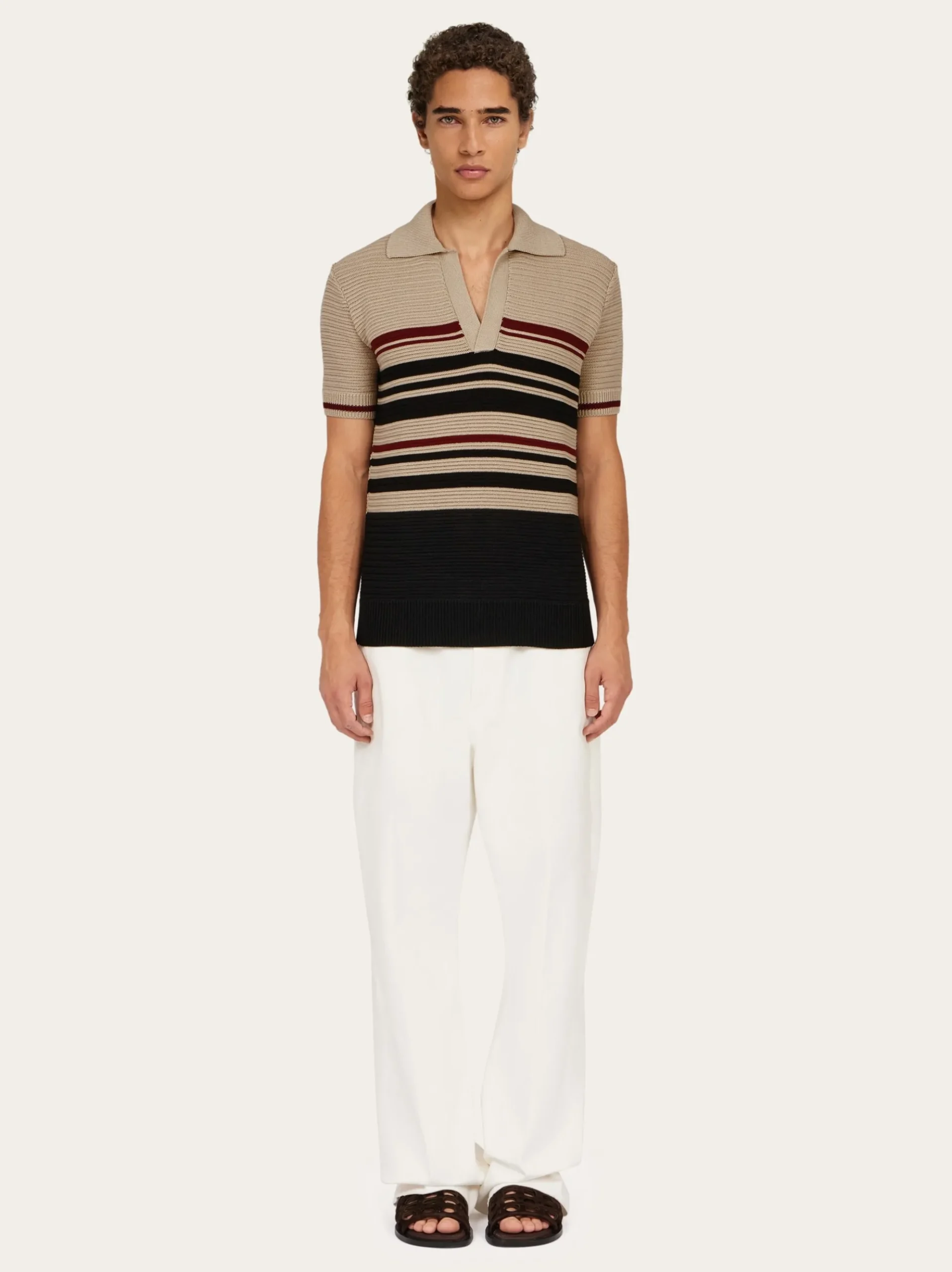 Cotton knit polo shirt - Men