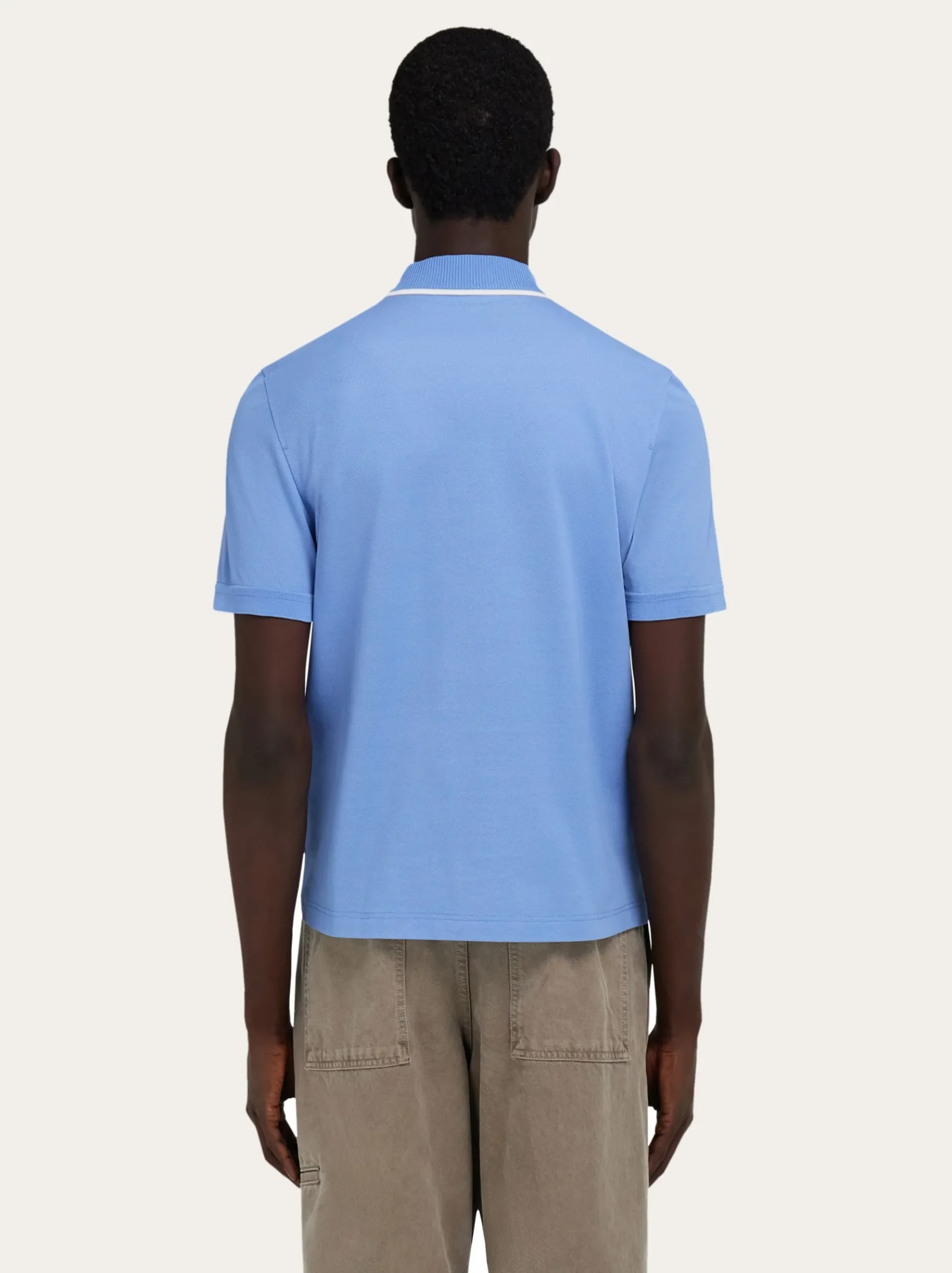 Cotton polo shirt with zip closure - Men