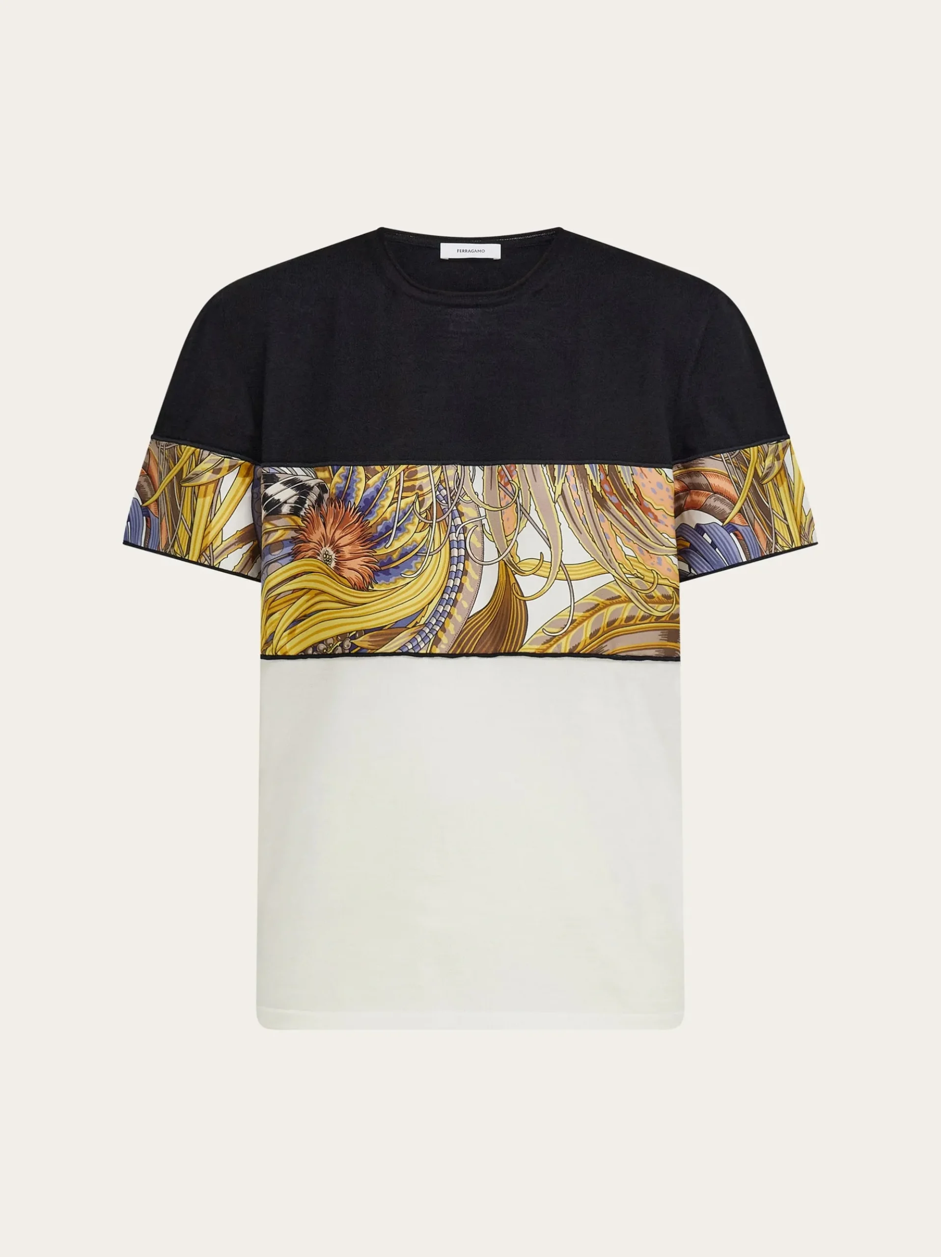 Crewneck T-shirt with Rooster print inserts - Women