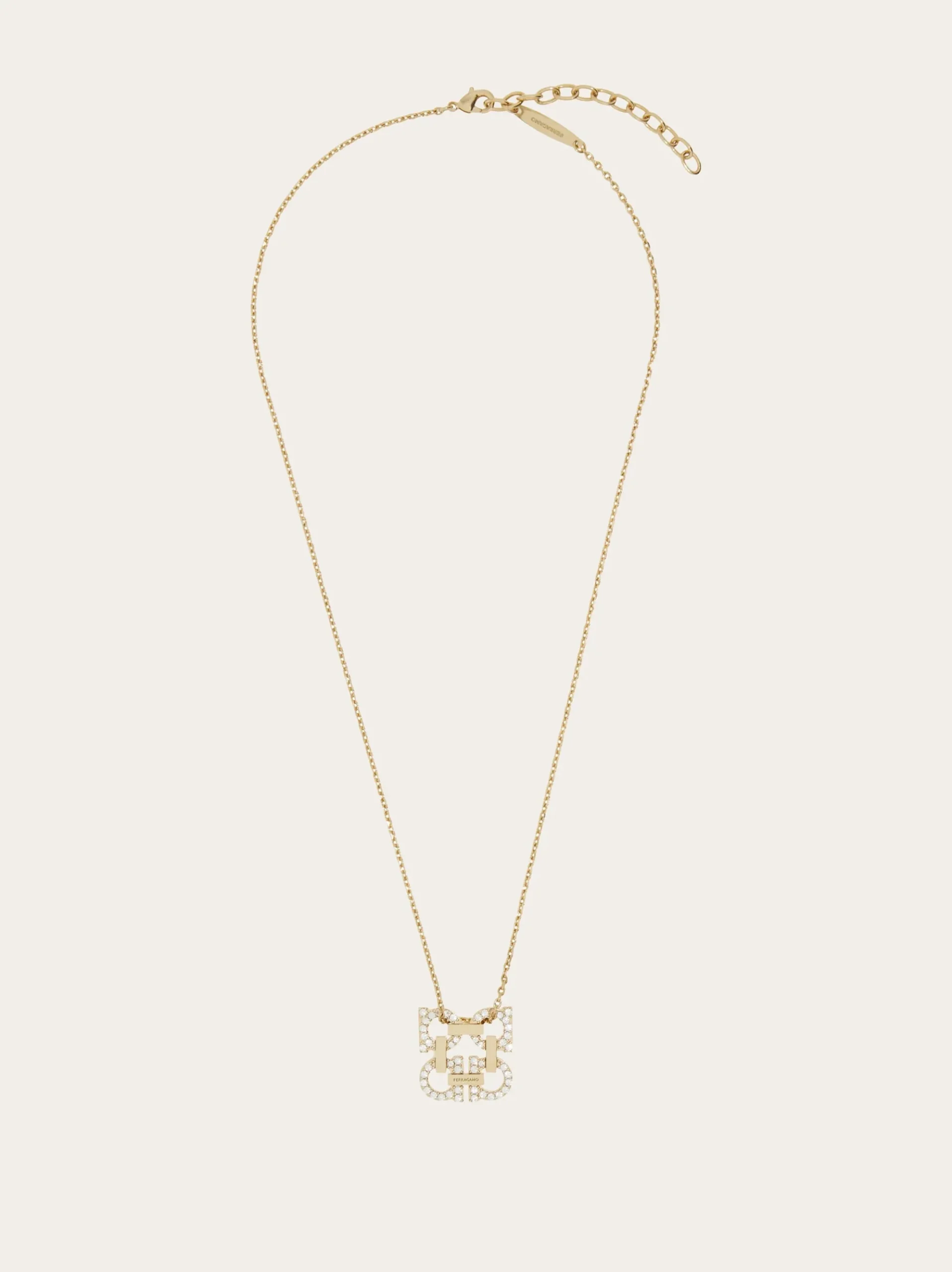 Crystal embellished four Gancini pendant necklace - Women