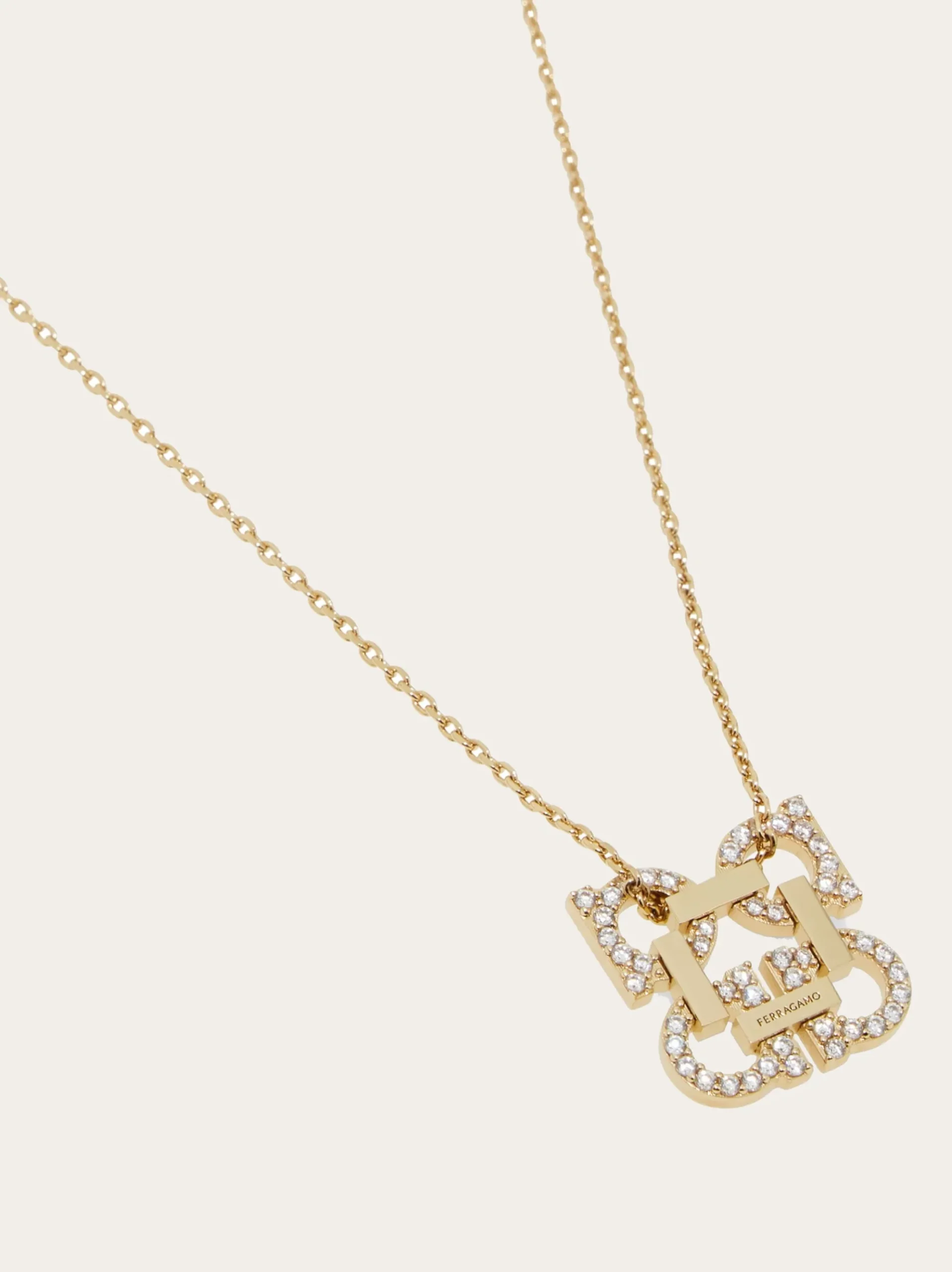 Crystal embellished four Gancini pendant necklace - Women