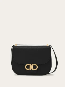 Double Gancini North-South crossbody bag - Women