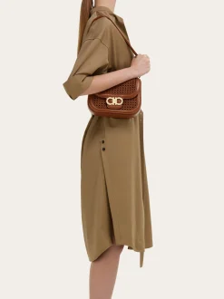Double Gancini North-South crossbody bag (XS) - Women