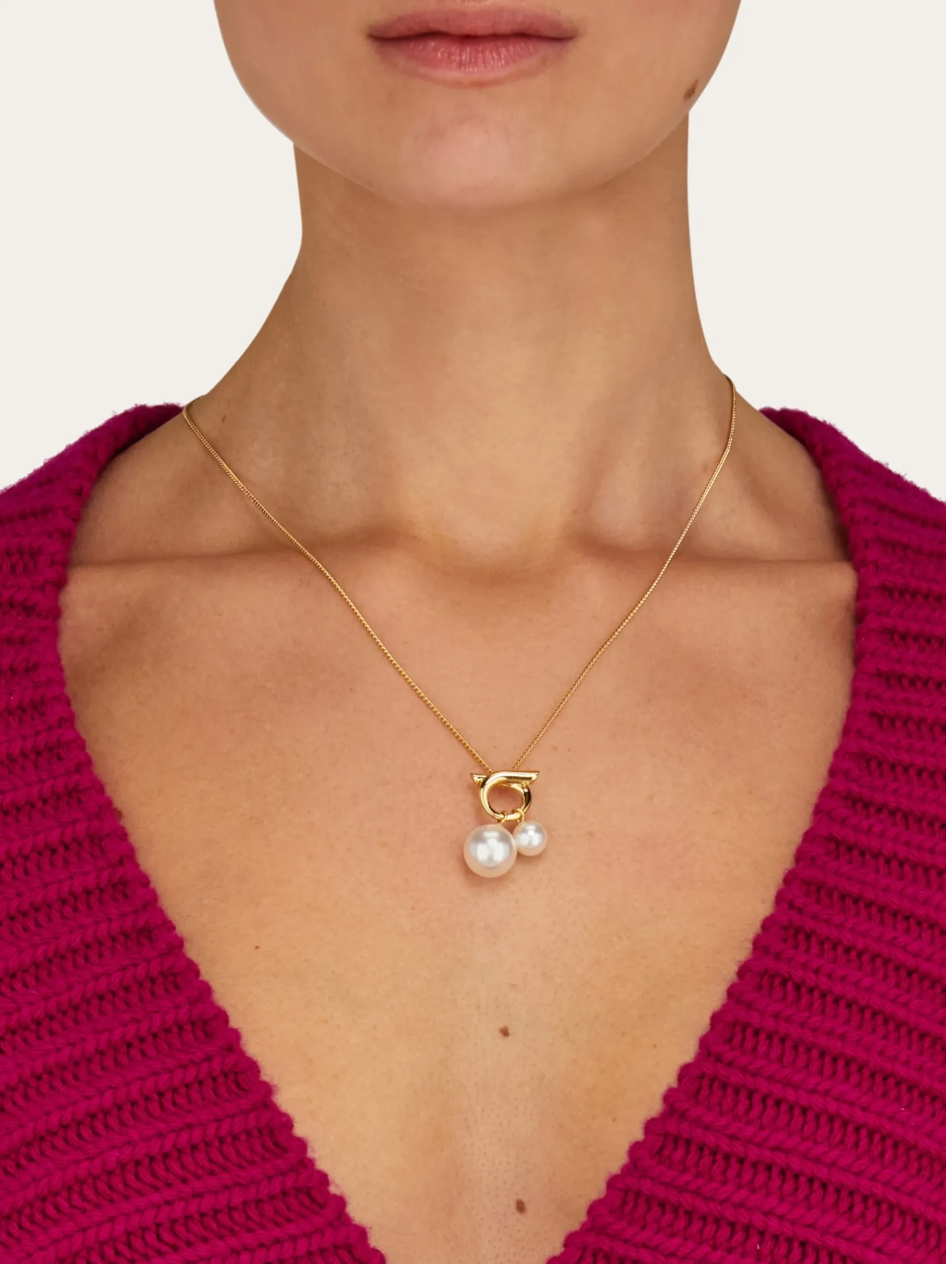 Double pearl necklace - Women