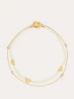Double strand necklace with pearls - Women