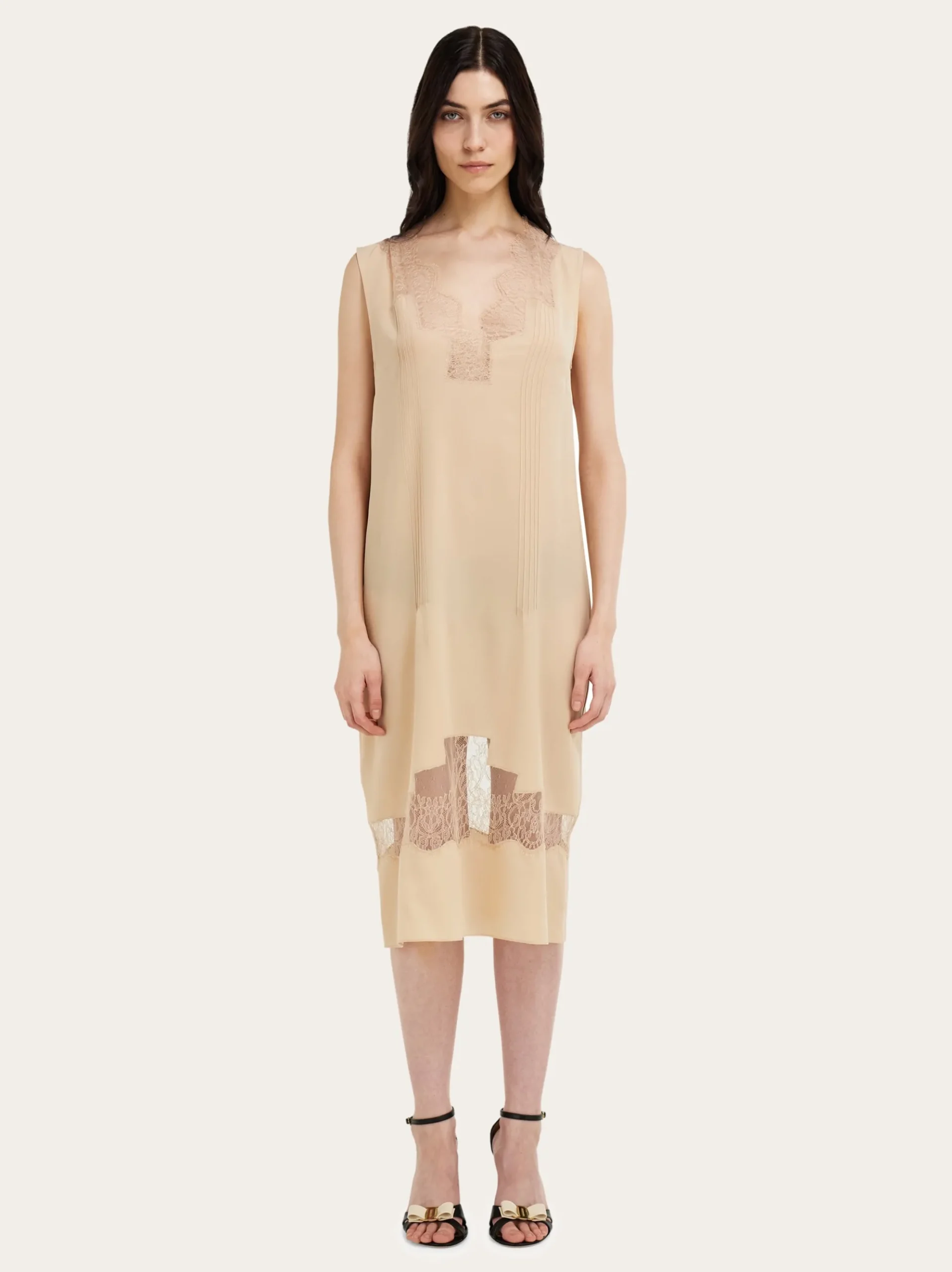 Dress with lace inserts - Women