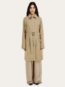 Duster coat with satin inserts - Women