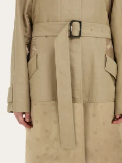 Duster coat with satin inserts - Women